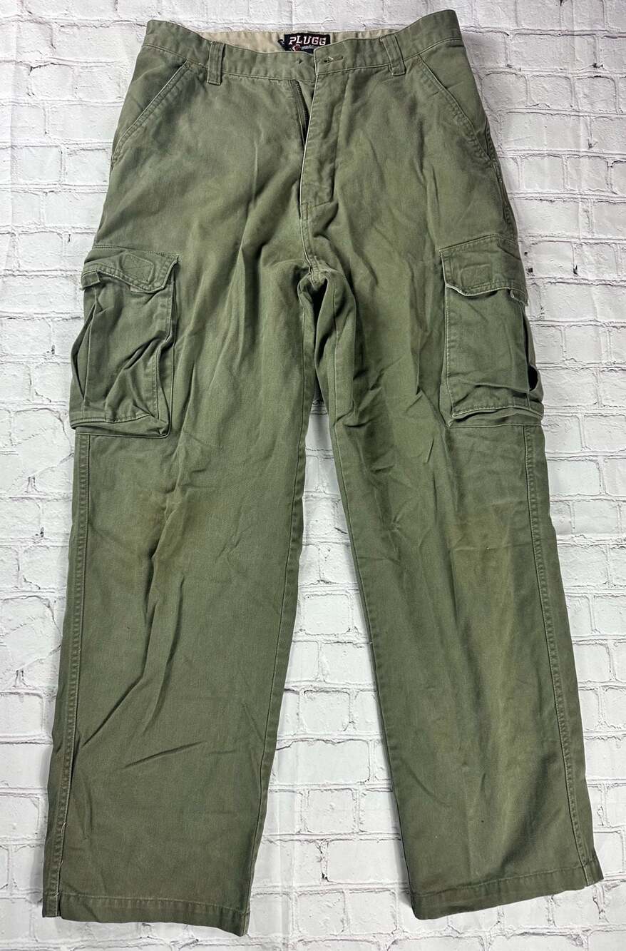 PLUGG Worldwide Olive Green Cotton Cargo Pants Size 32x32